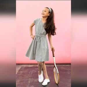 NWOT Misha And Puff Adele Dress In "Turquoise Gingham", Size 3